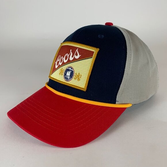 Coors Banquet Beer Red Navy Blue Gray Rope Snapback Hat - Picture 1 of 6